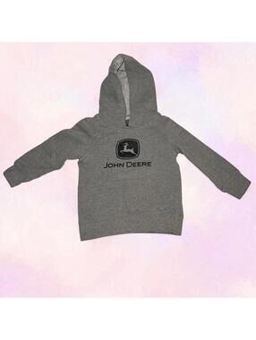 Grey John Deere Pullover Hoodie With Logo Size 3T